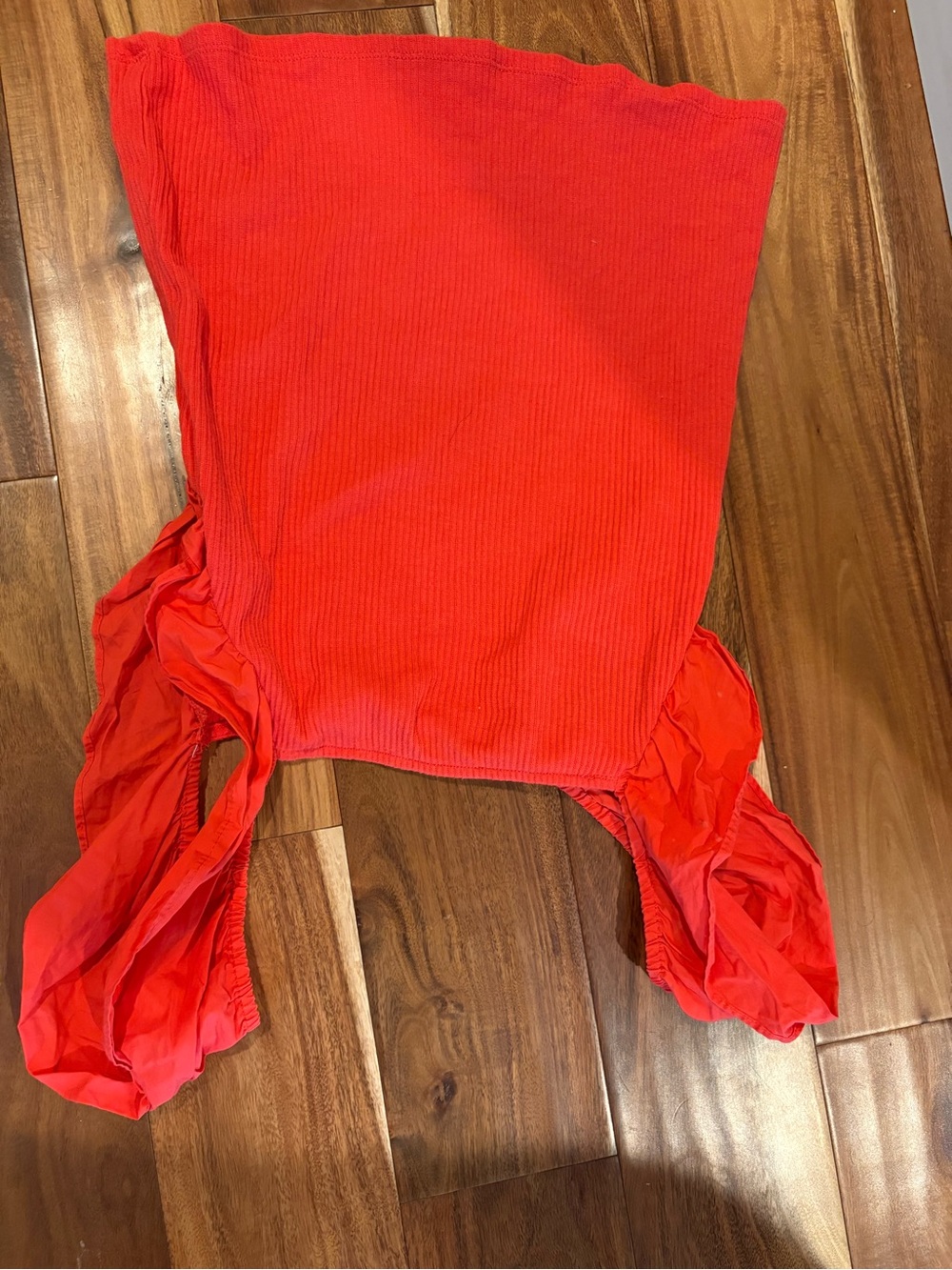 A New Day Red Ribbed Tank Top